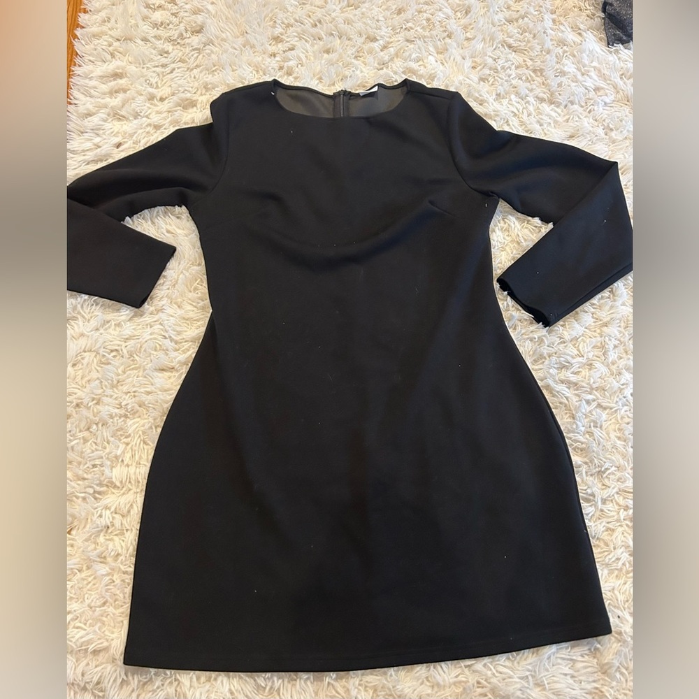 Black Long Sleeve Sheath black Dress XL